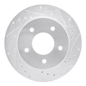 Chevrolet ASTRO Brake Rotor (1) - Front Right - R1 Concepts - Drilled & Slotted - Silver - `90-`02